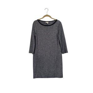 Pablo Gerard Darel Shift Dress Gray Wool Cotton 3/4 Sleeve Size 34 Size XS